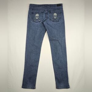 Lip Service Jett Fit Skinny Jeans Size 15 Dark Wash Y2K Punk Goth Chains